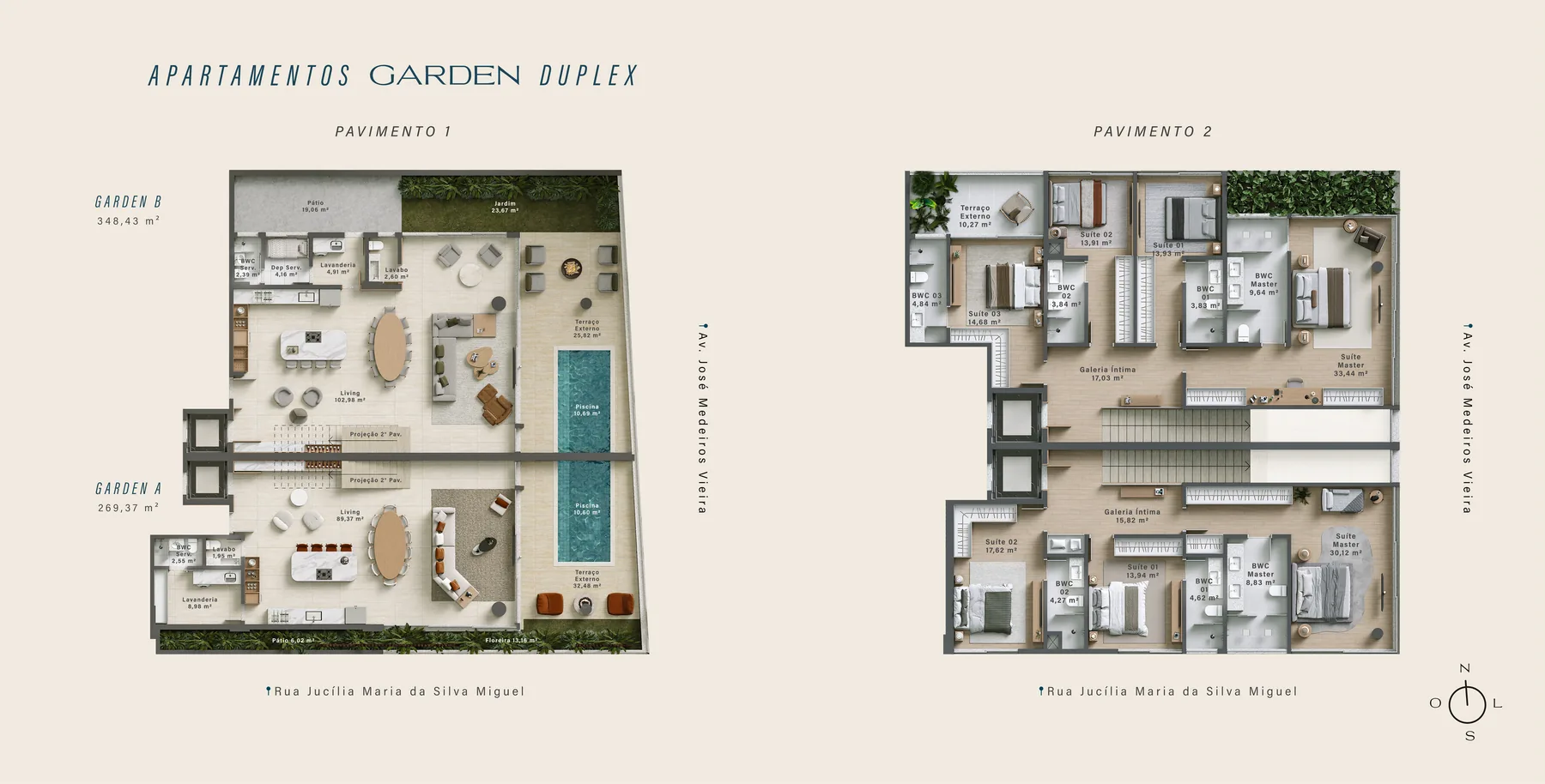 Arina Residenza · planta do apartamento Garden Duplex