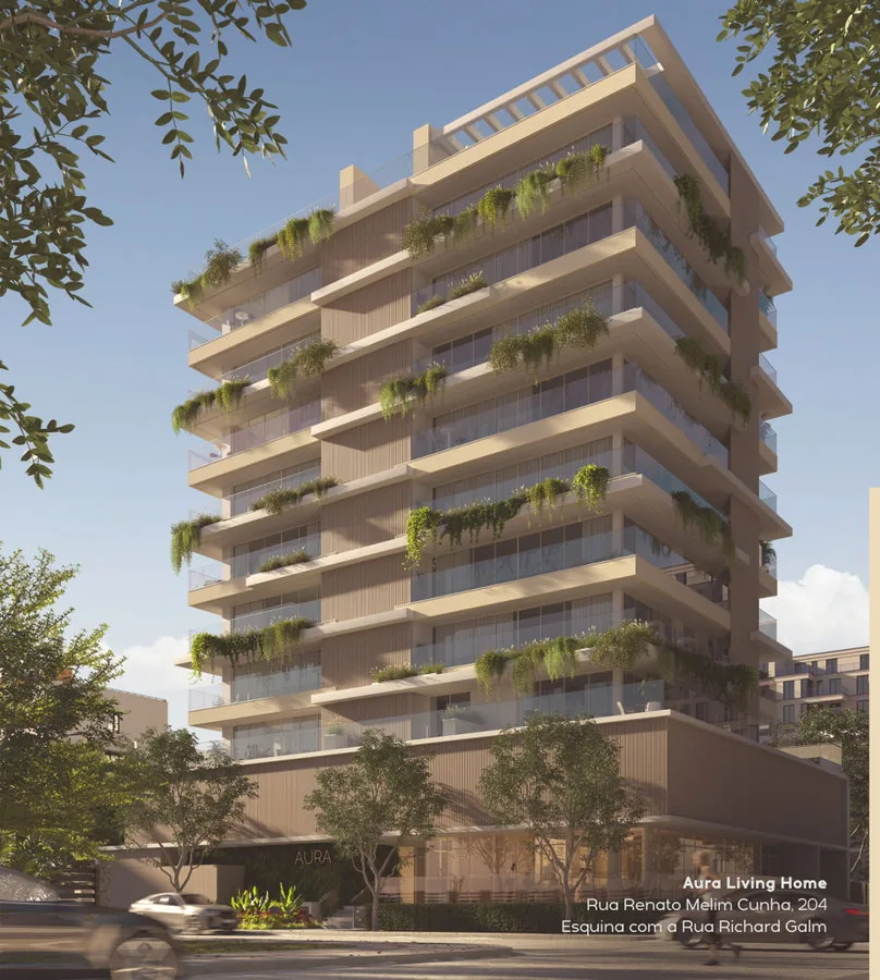 AURA Living Home · fachada frente mar na Praia Brava