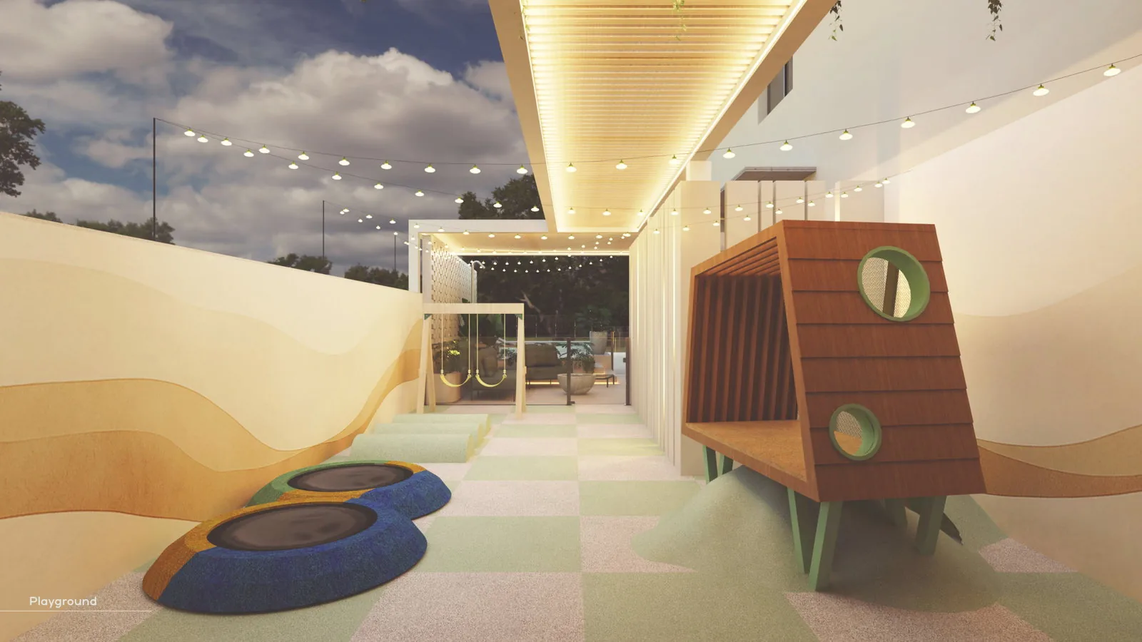 AURA · playground e área externa para crianças