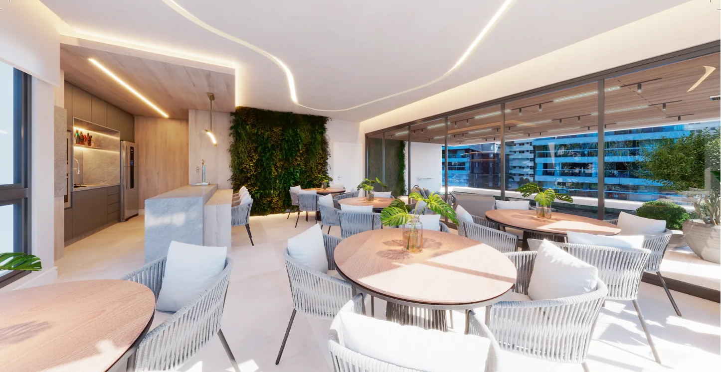 Brava Eco Home · espaço gourmet aberto para a piscina
