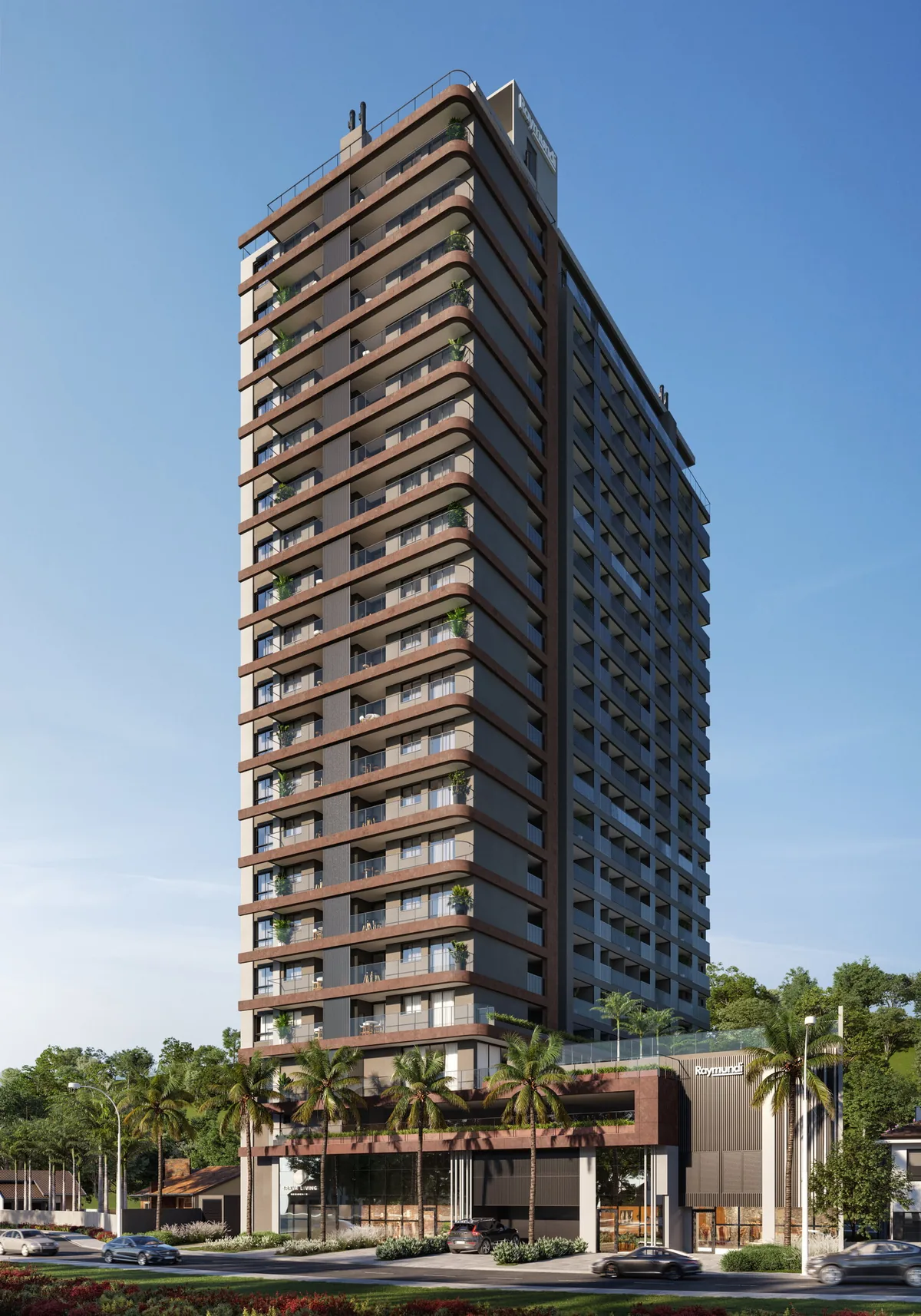 Brava Living · fachada do empreendimento na Praia Brava, Itajaí