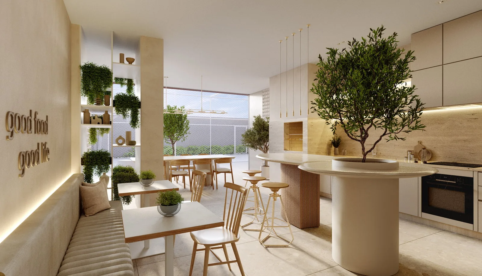 Brava Living · quiosque ao lado da quadra poliesportiva