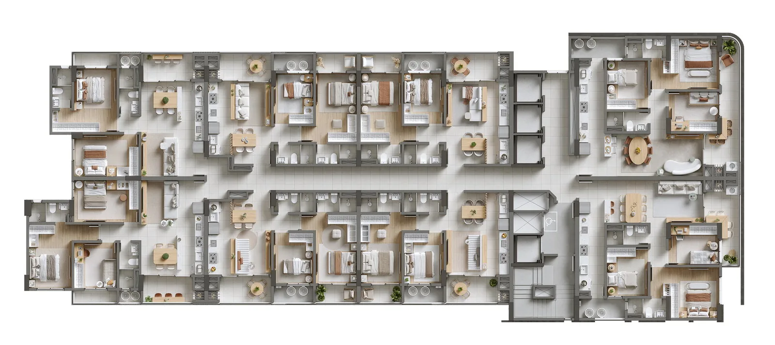 Brava Living · Pavimento tipo - 8 apartamentos por andar