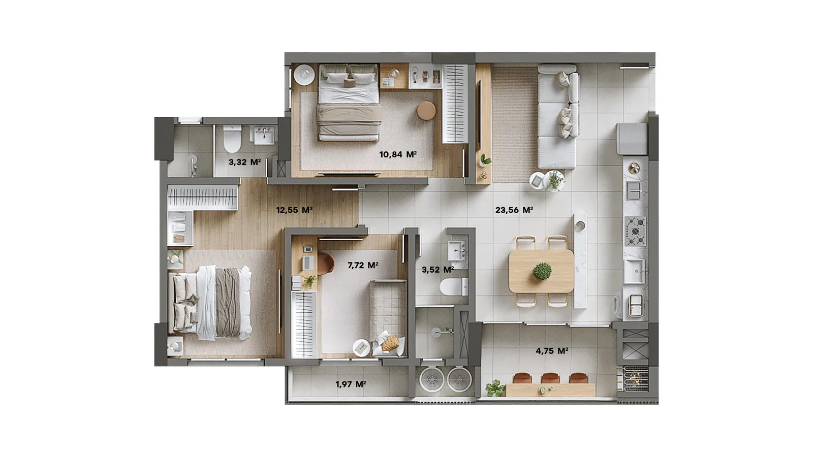 Brava Living · Tipo 8 - 84,99 m²