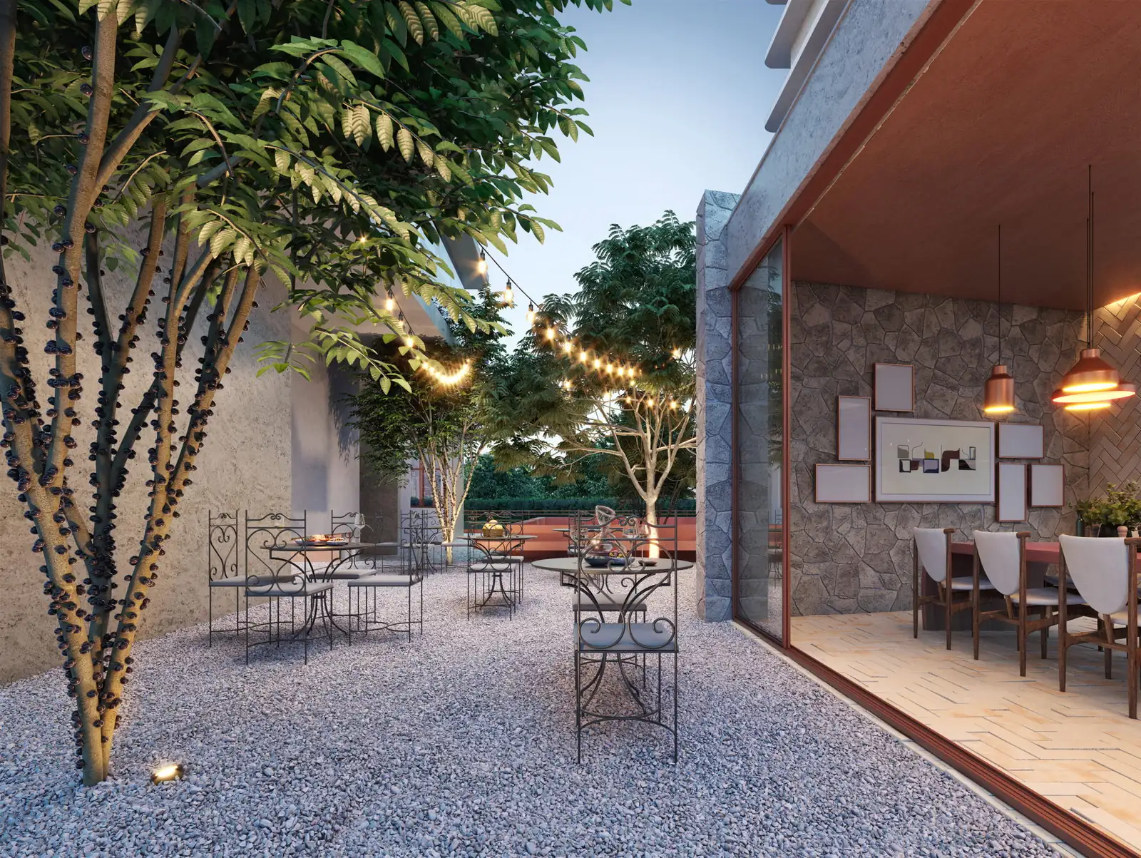 Brava Ocean · espaço de convivência ao ar livre com jardim