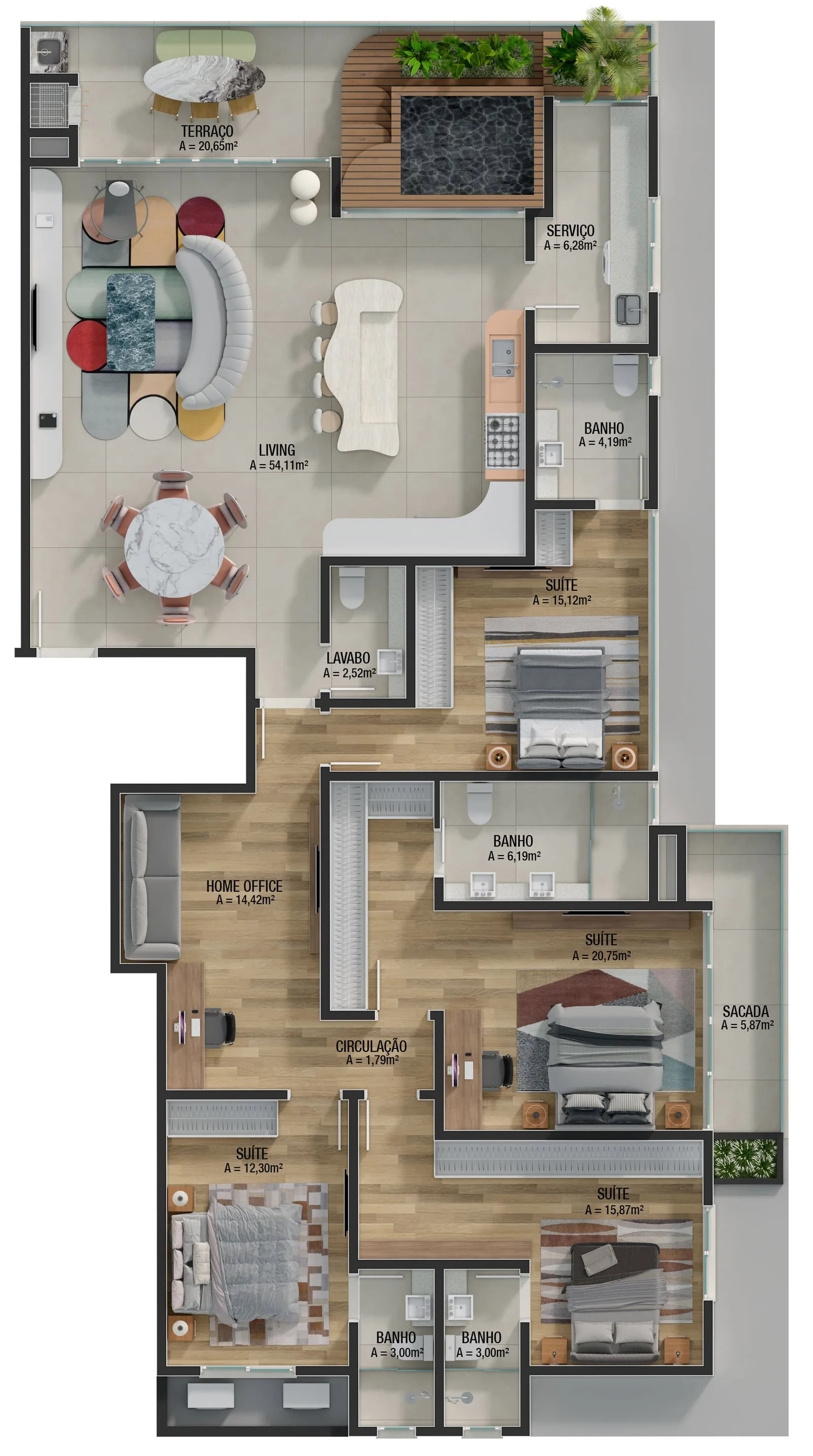 Brava Ocean · Cobertura - 215,13 m²