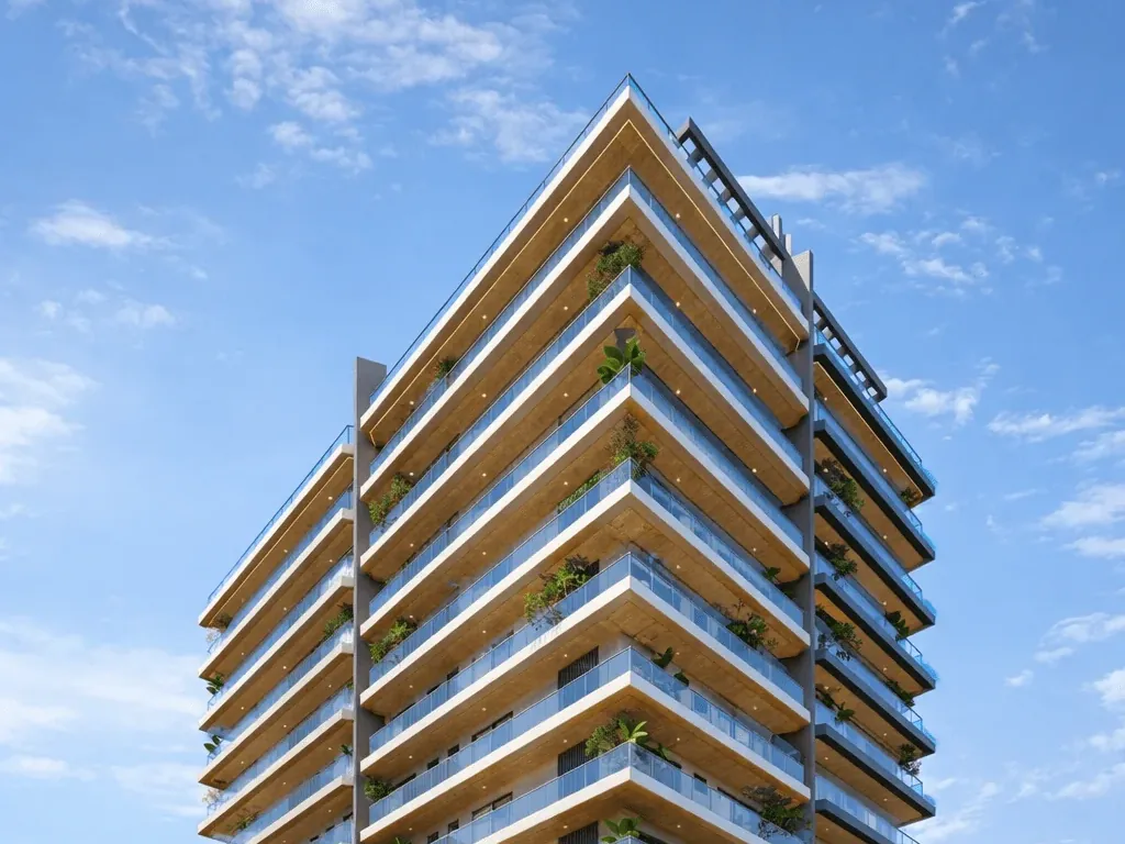 Záya Brava, topo do edifício com as coberturas duplex, na Praia Brava, Itajaí