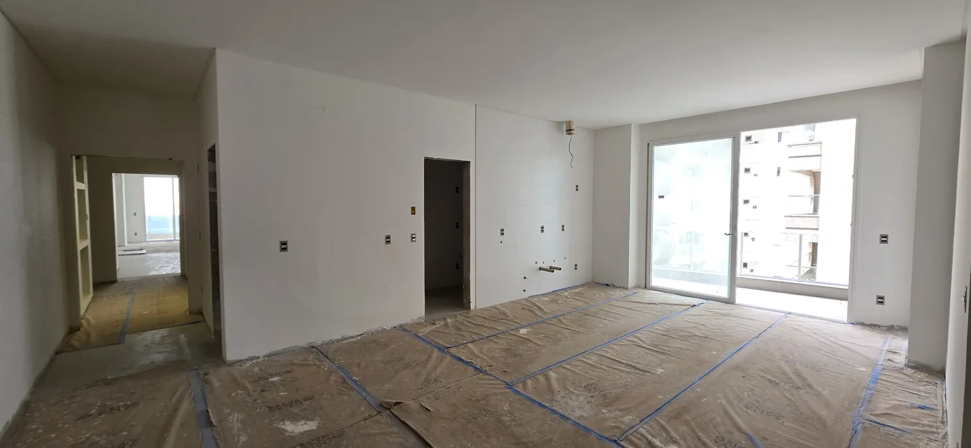 Living do apartamento de 162 m² no Jardins da Brava
