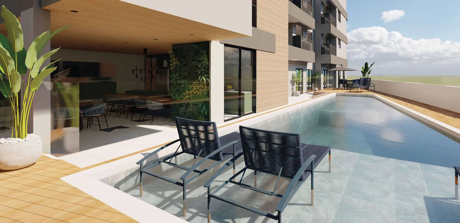 Portal da Brava · piscina e deck