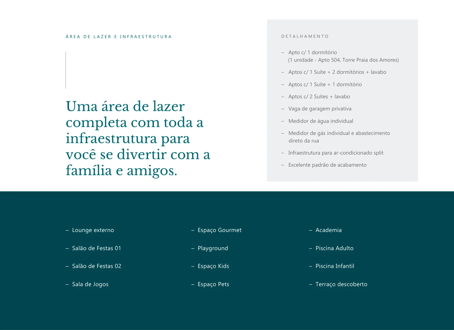 Portal da Brava · planta da área de lazer com cerca de 800 m² e 25 ambientes