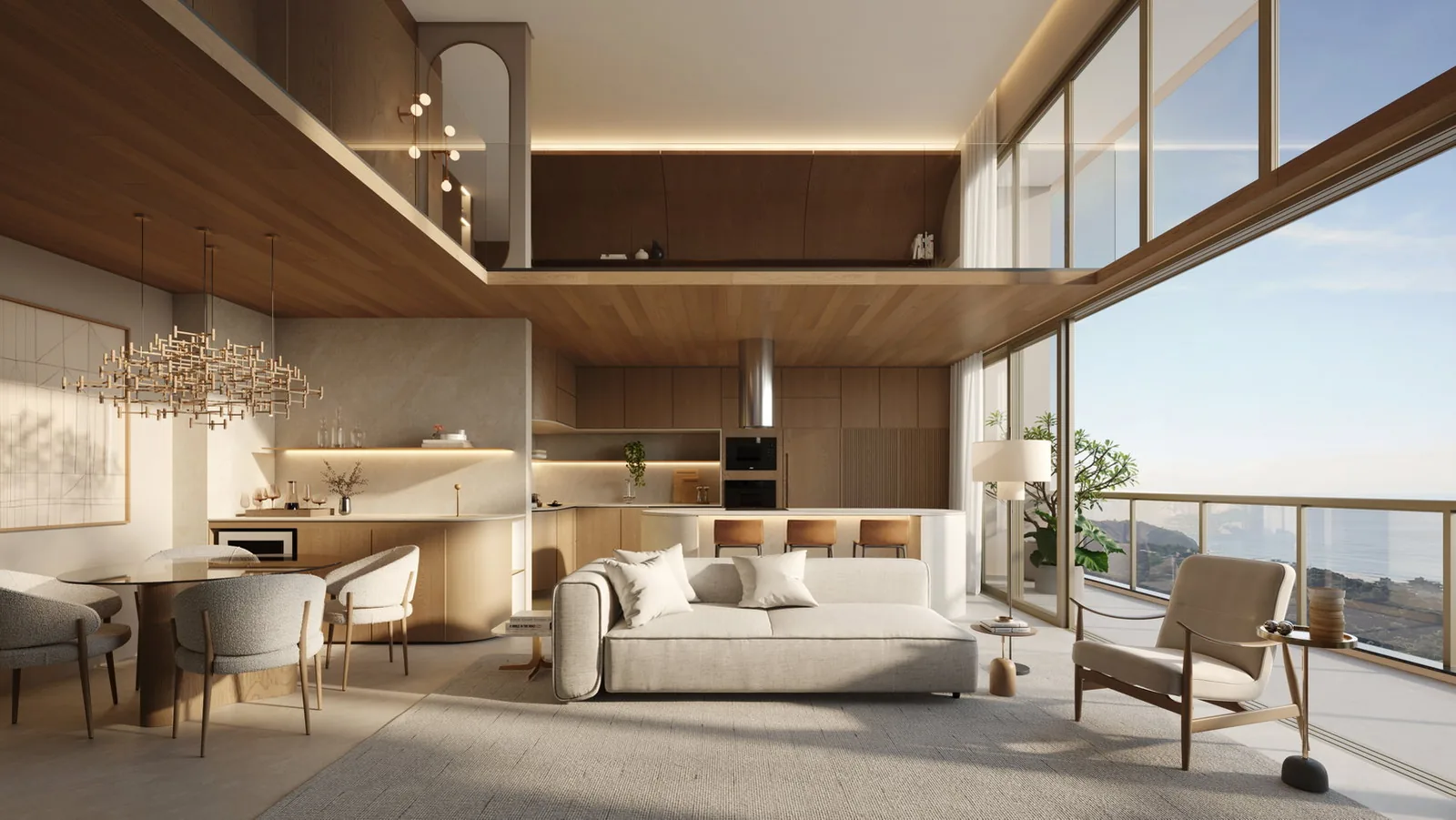 Raro Brava · segundo studio decorado, com a cama junto à sacada
