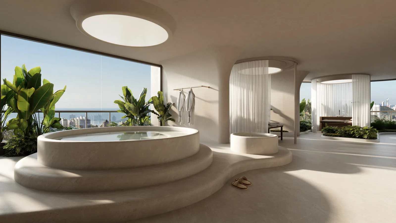 Raro Brava · jacuzzi do spa, com o banho de gelo ao lado