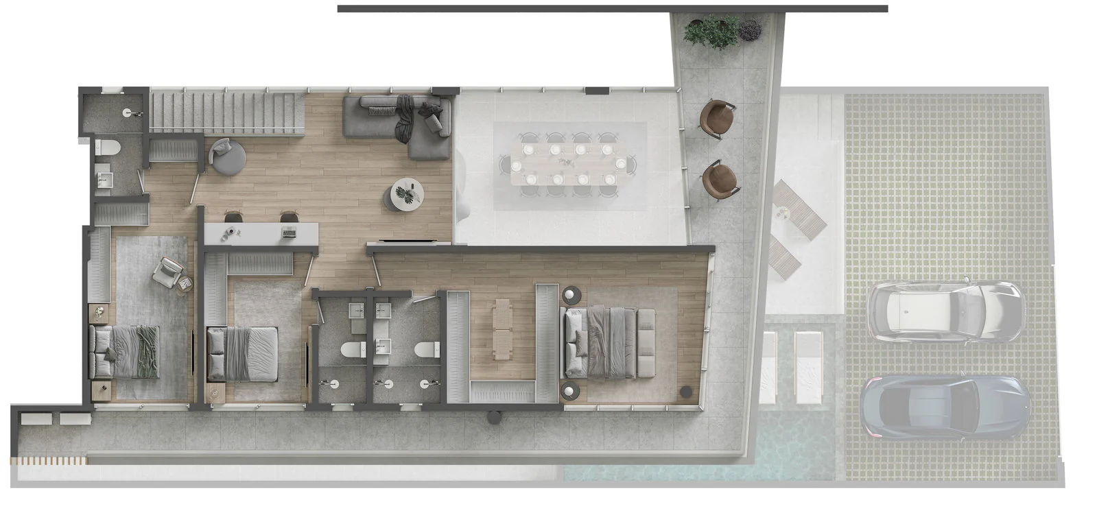 SENSE · pavimento superior do garden duplex 1, com as quatro suítes