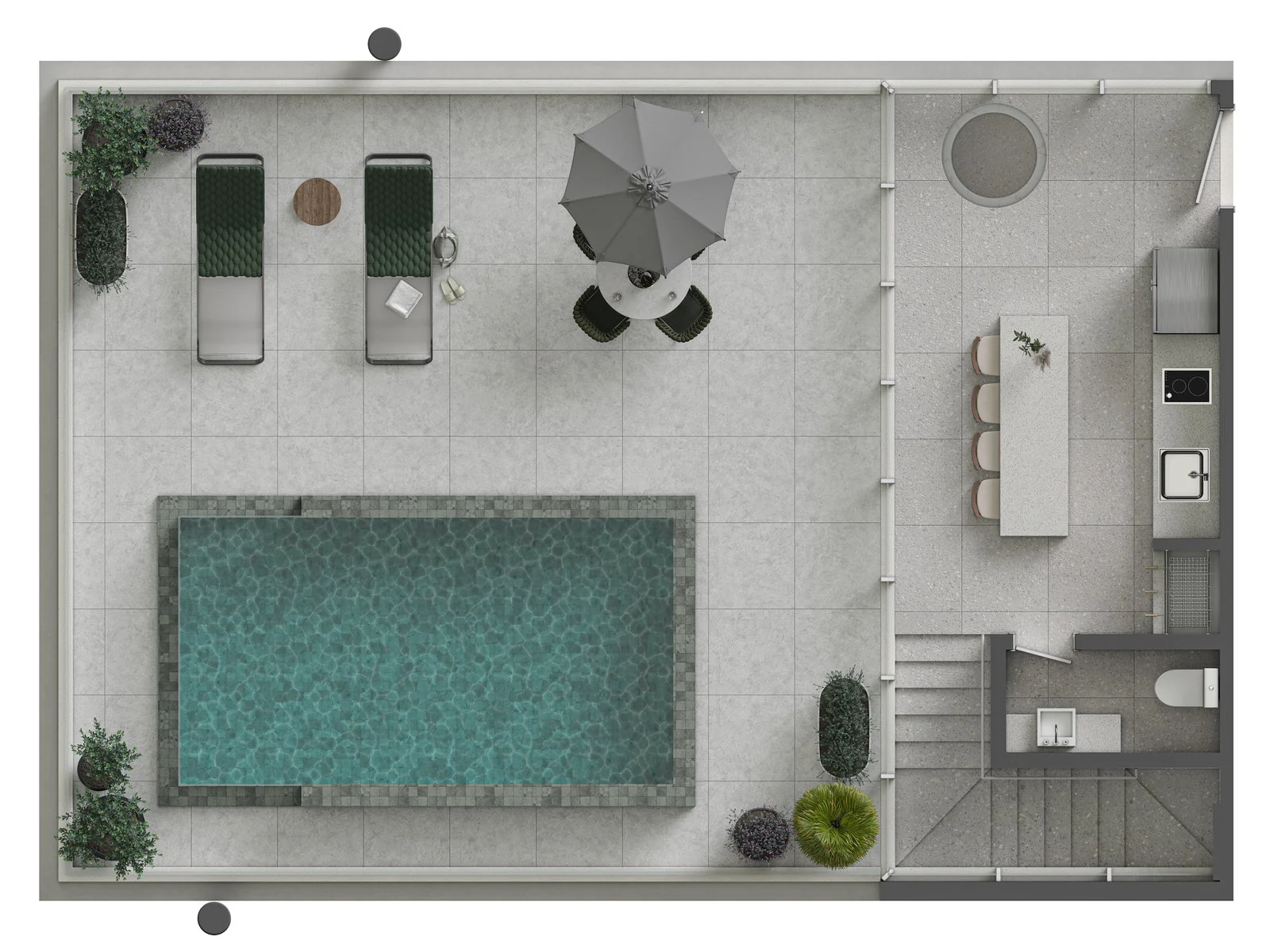 SENSE · terraço gourmet da cobertura triplex, com piscina privativa