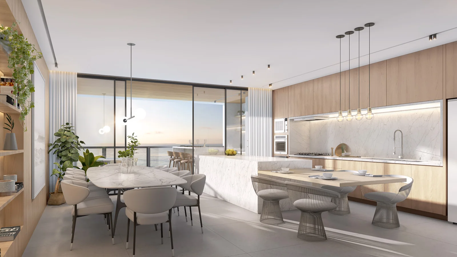 Tirreno: projeto da cozinha integrada ao jantar, com ilha, imagem ilustrativa