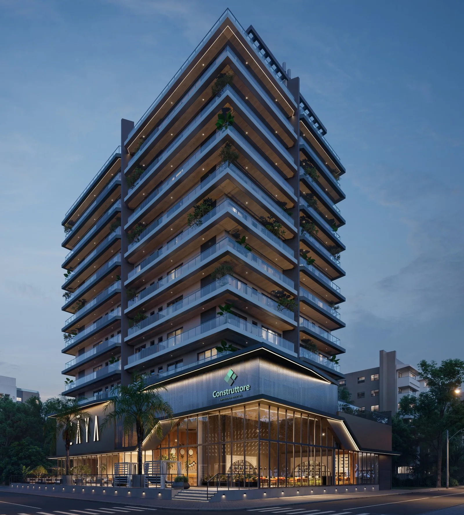 Záya Brava · fachada do empreendimento na Praia Brava, Itajaí